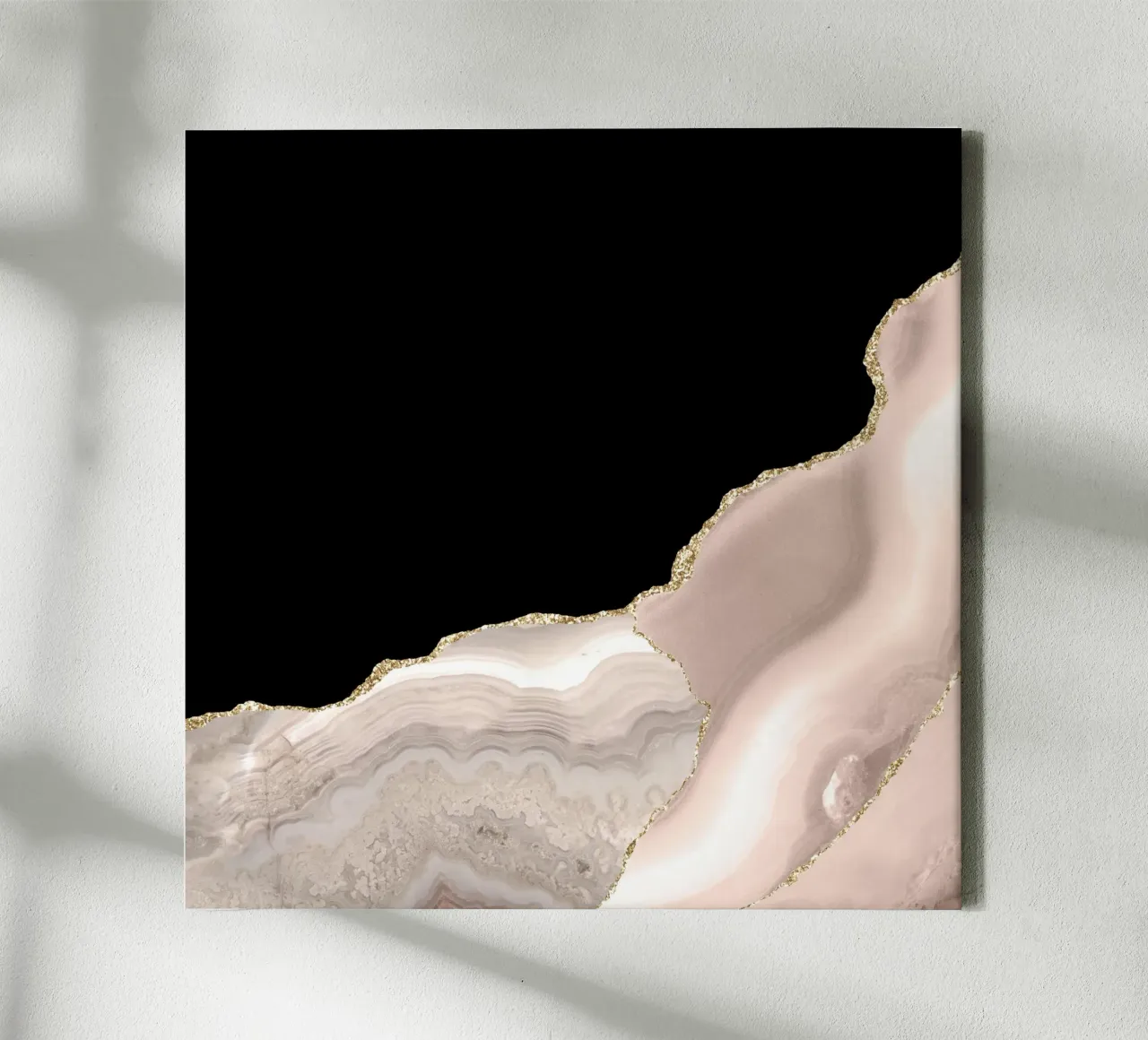 Ivory & Gold Agate Texture 04 canvas with Floater frame by Gemstone Textures