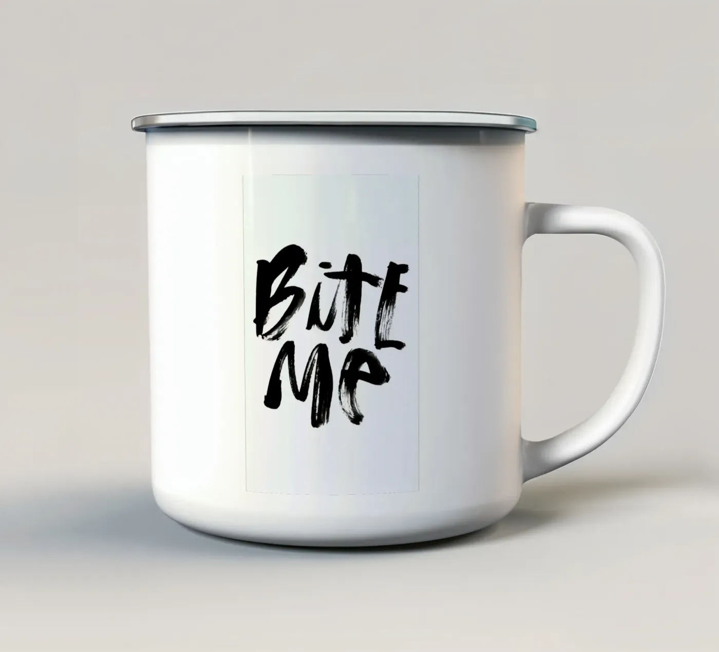 Bite Me enamel mug by Dead Language