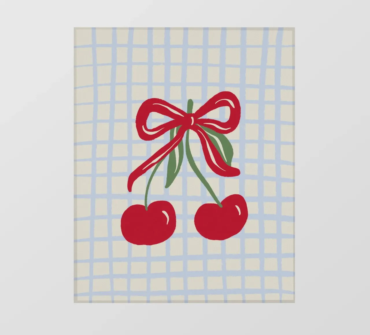 Coquette cherries on a grid pattern backlit film by Wackapacka