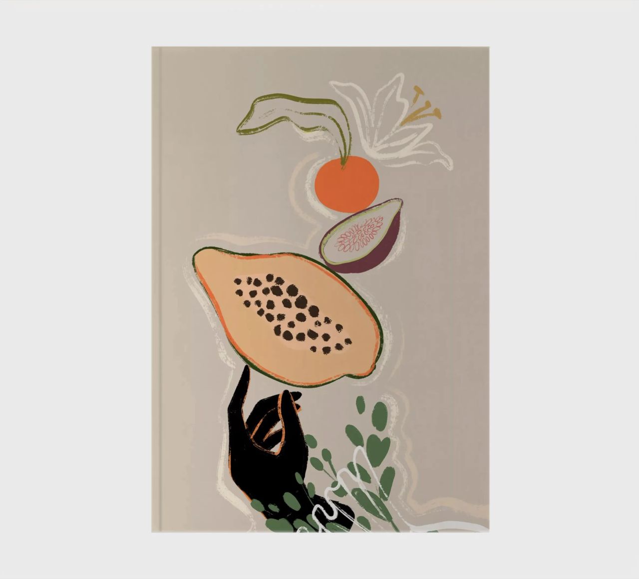 Balancing Fruits notebook by Arty Guava