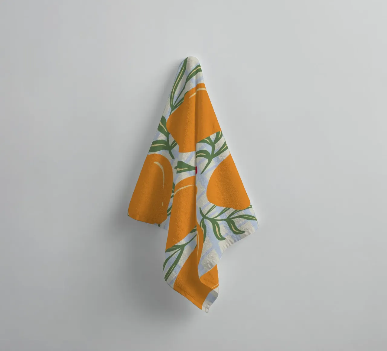 Lemons on a grid pattern towel by Wackapacka