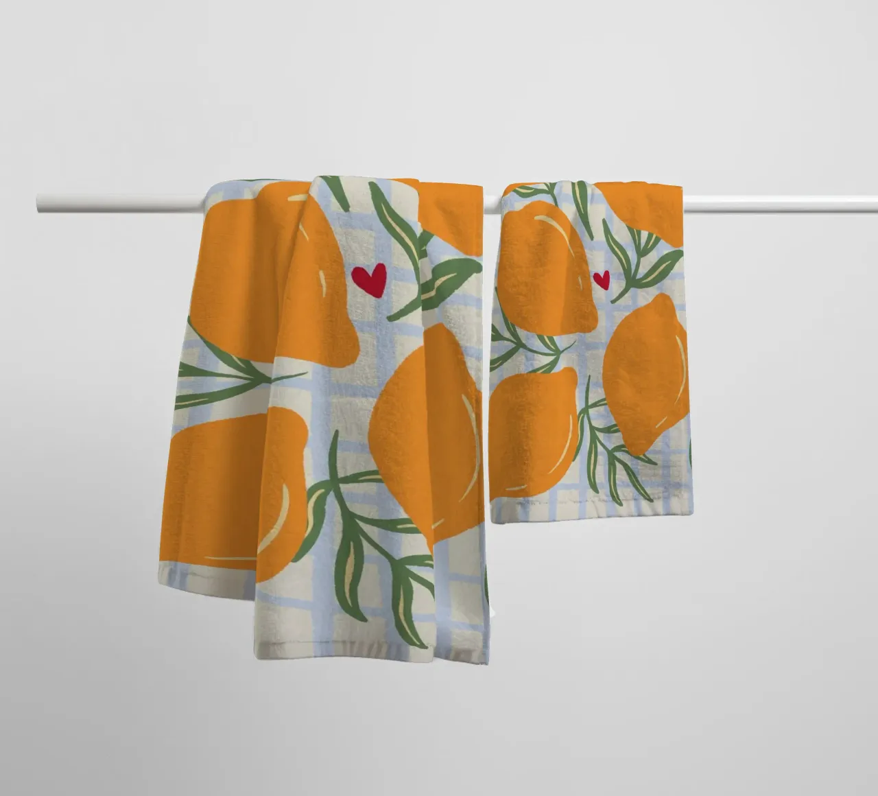 Limoni su un motivo a griglia asciugamano da bagno da Wackapacka