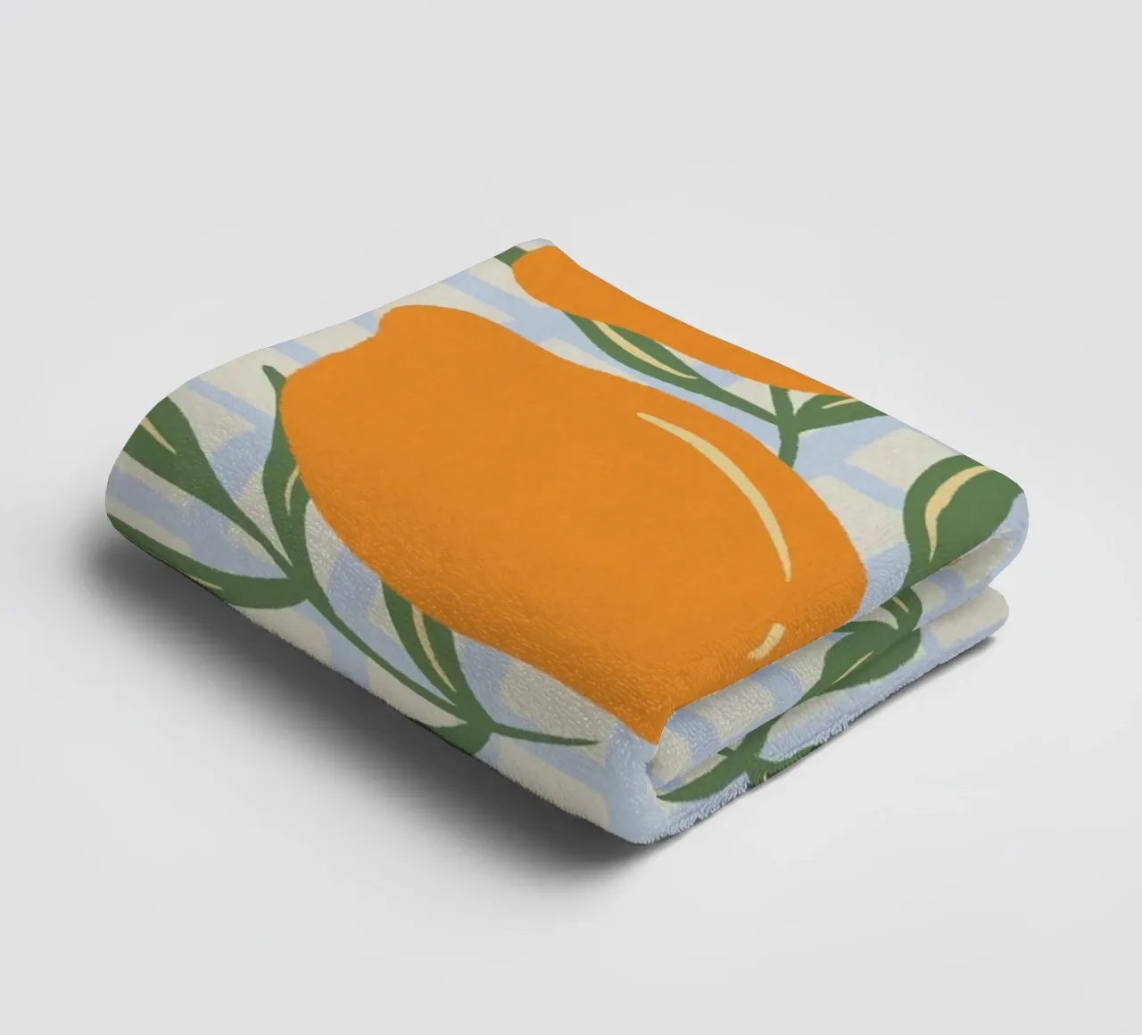 Lemons on a grid pattern towel by Wackapacka