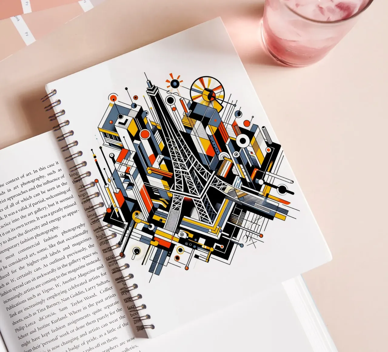 Eiffel Tower Paris Bauhaus Style spiral notebook by ARTOMATIC