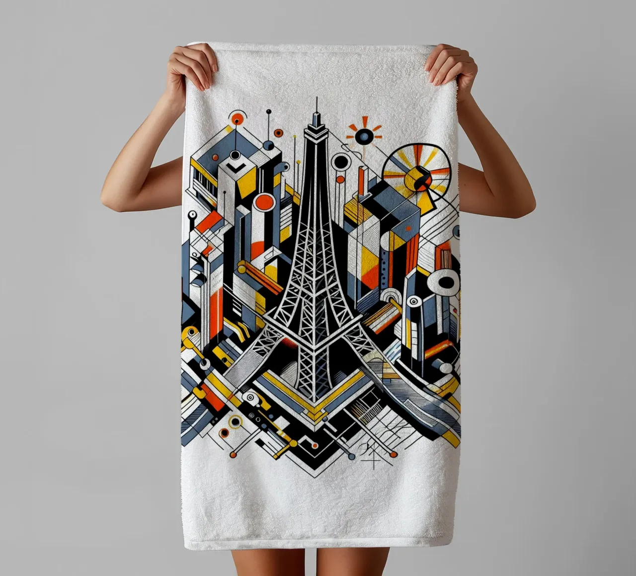 Torre Eiffel Parigi Stile Bauhaus asciugamano da bagno da ARTOMATIC