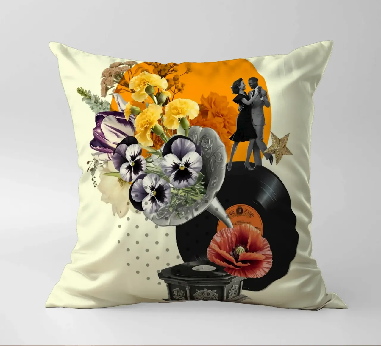 Dancing Through Time decorative cushion by Indigo Rain