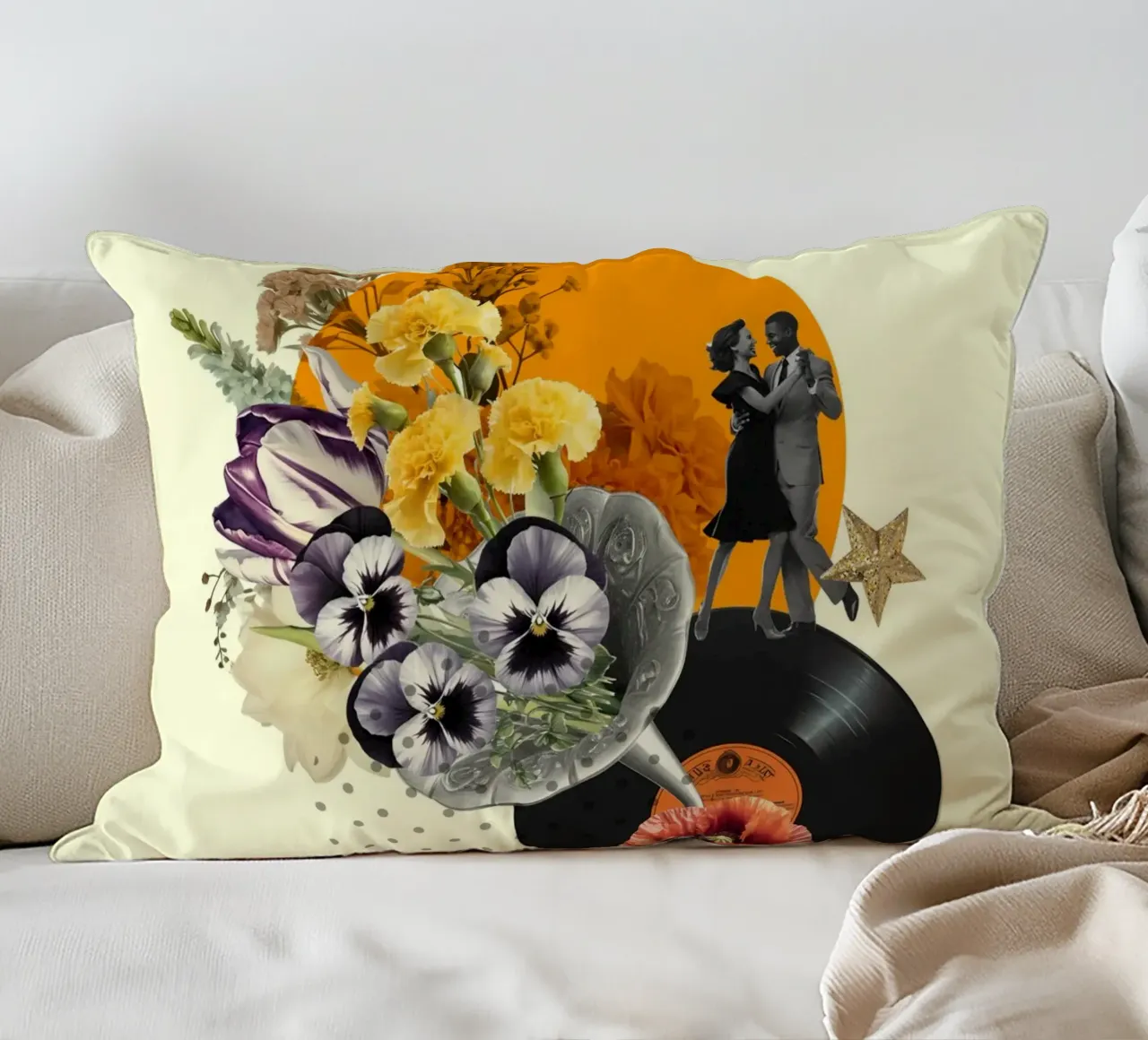Dancing Through Time decorative cushion by Indigo Rain