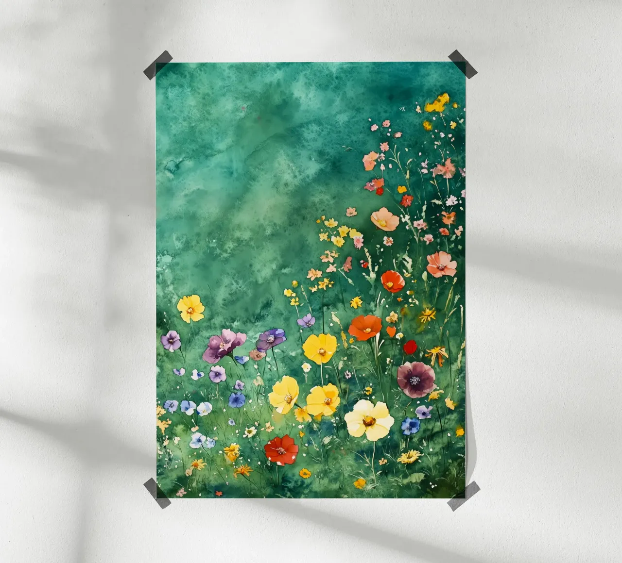 Prato verde con fiori carta hahnemühle da Justyna Jaszke JBJart