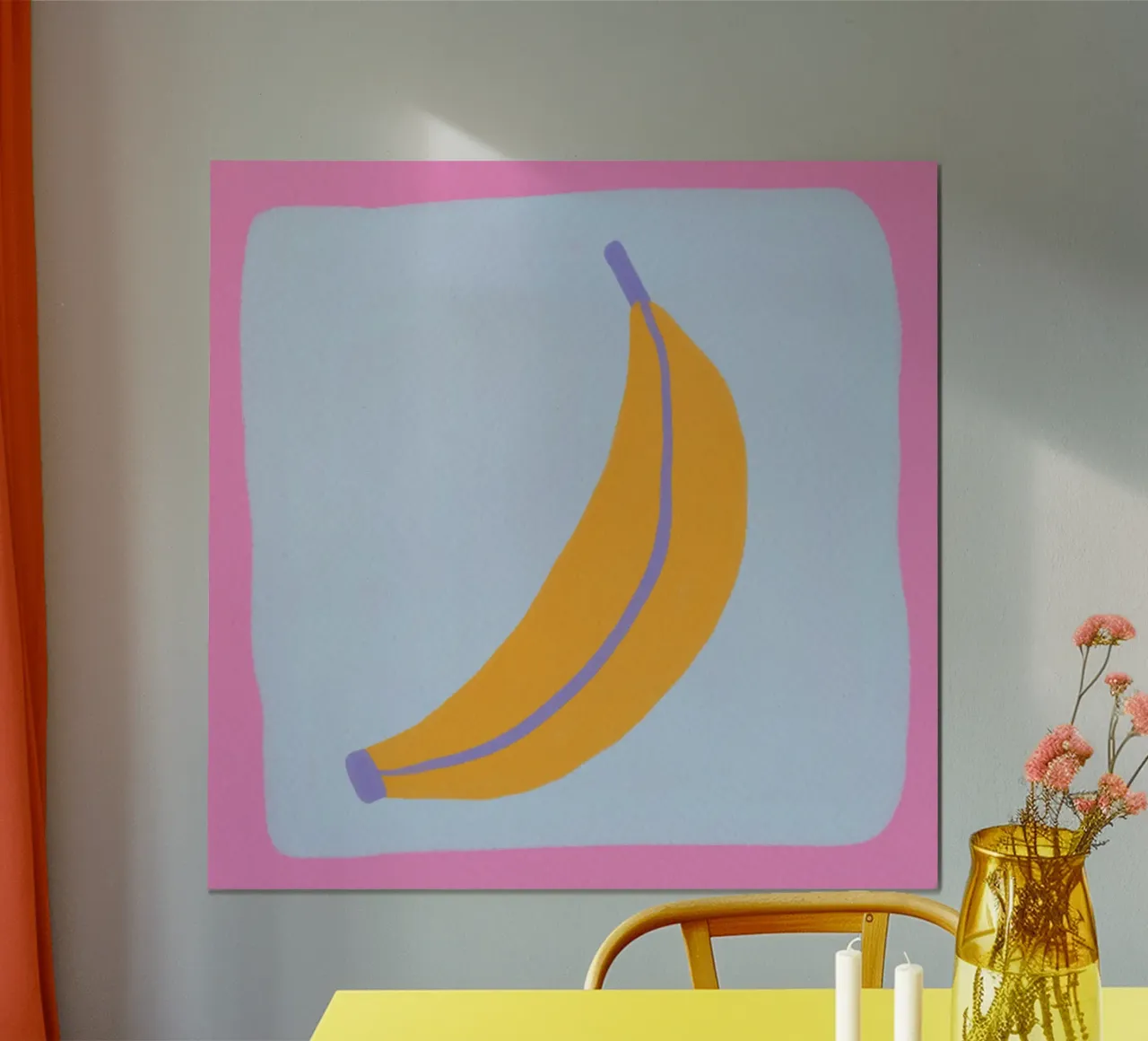 Banana carina poster con telaio in alluminio da Wackapacka