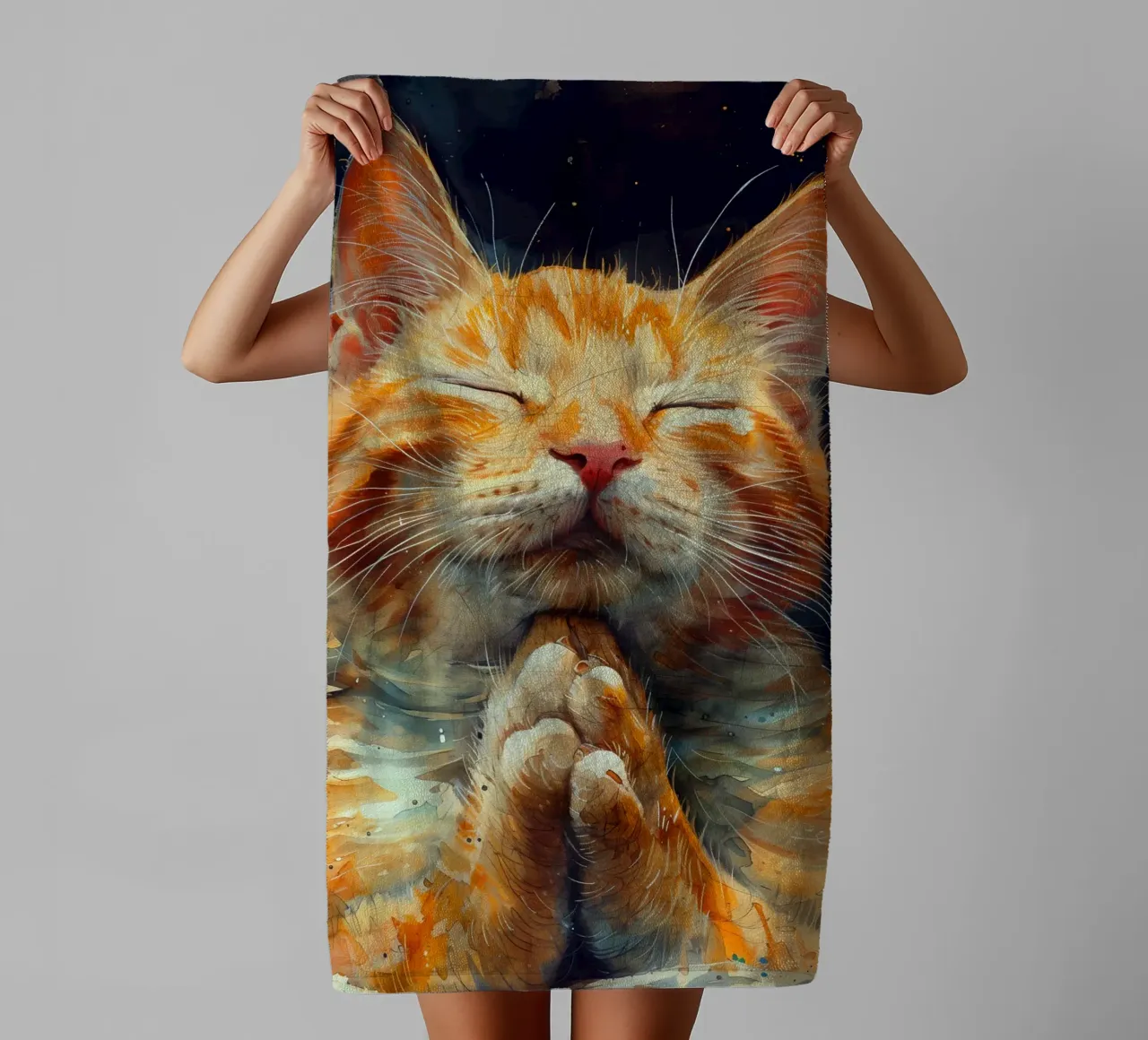 Gatto Rudolf asciugamano da bagno da Justyna Jaszke JBJart