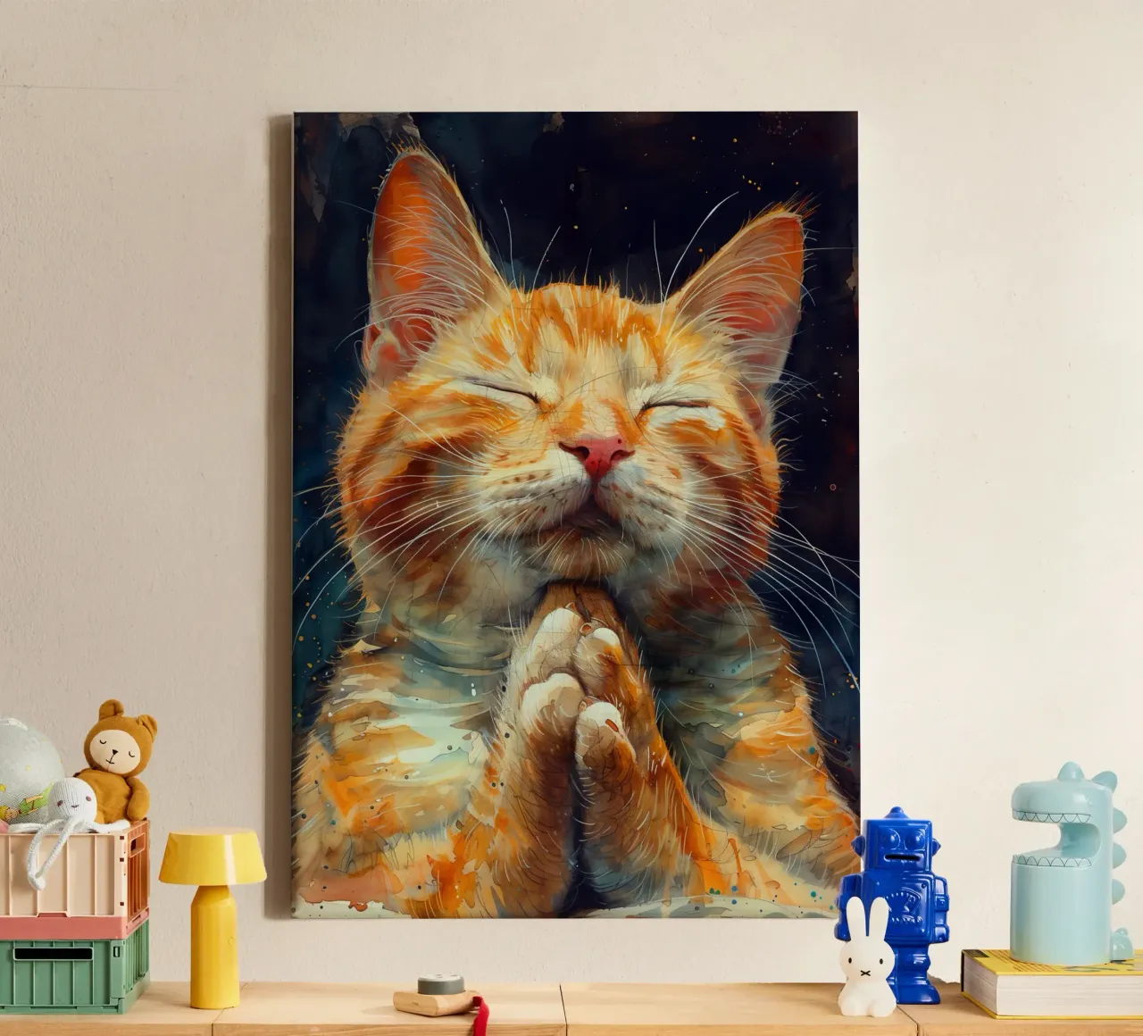 Ginger cat Rudolf canvas by Justyna Jaszke JBJart