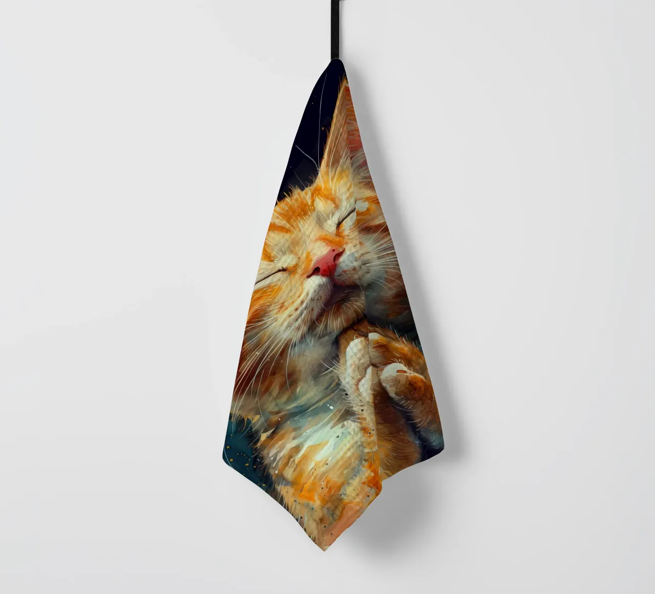 Gatto Rudolf canovaccio da cucina da Justyna Jaszke JBJart
