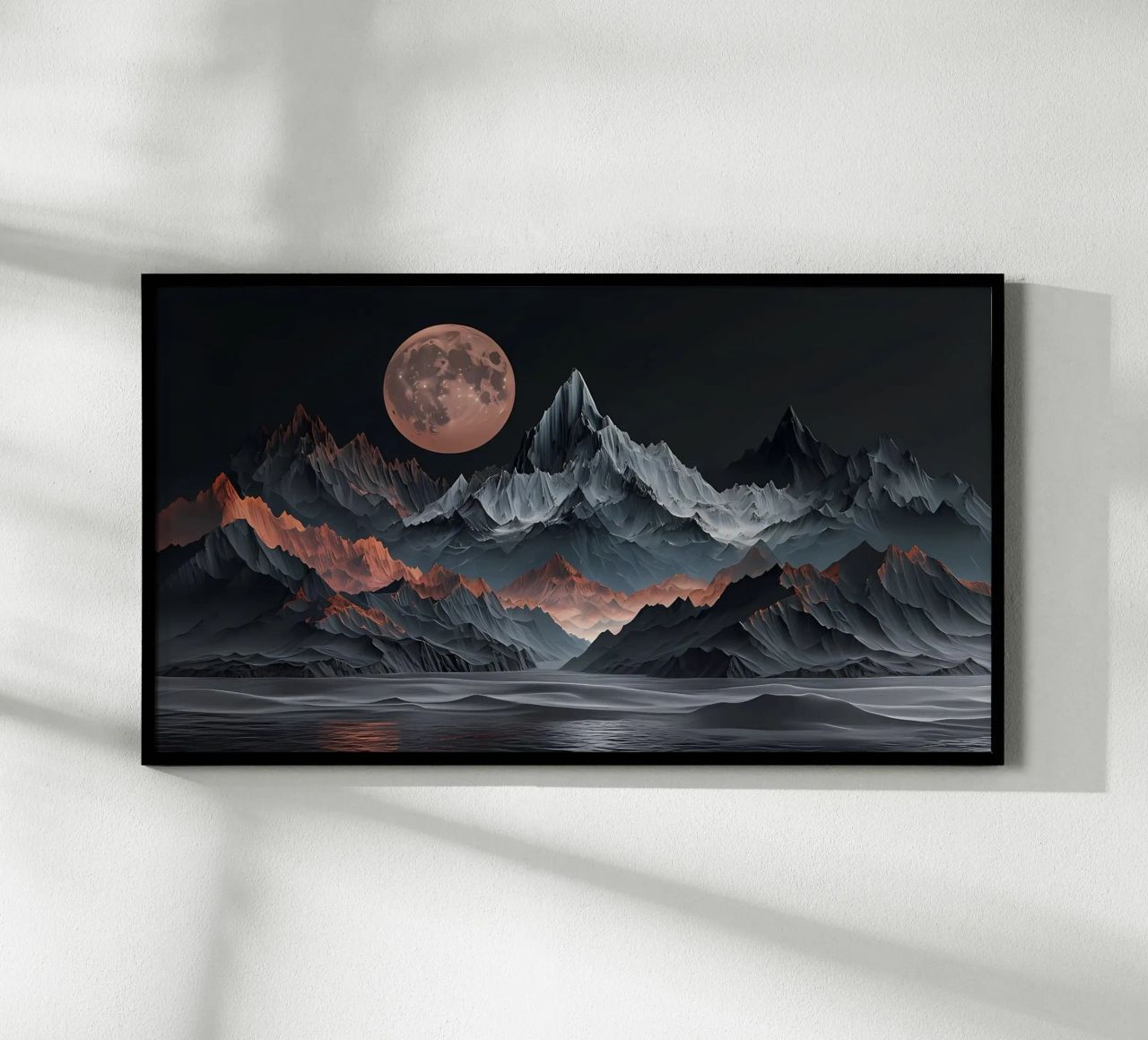 Lunar Majesty over the Obsidian Peaks poster by Artistic-shop