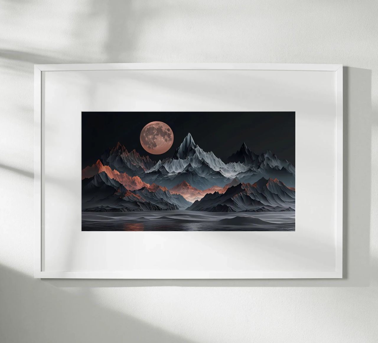 Lunar Majesty over the Obsidian Peaks poster by Artistic-shop
