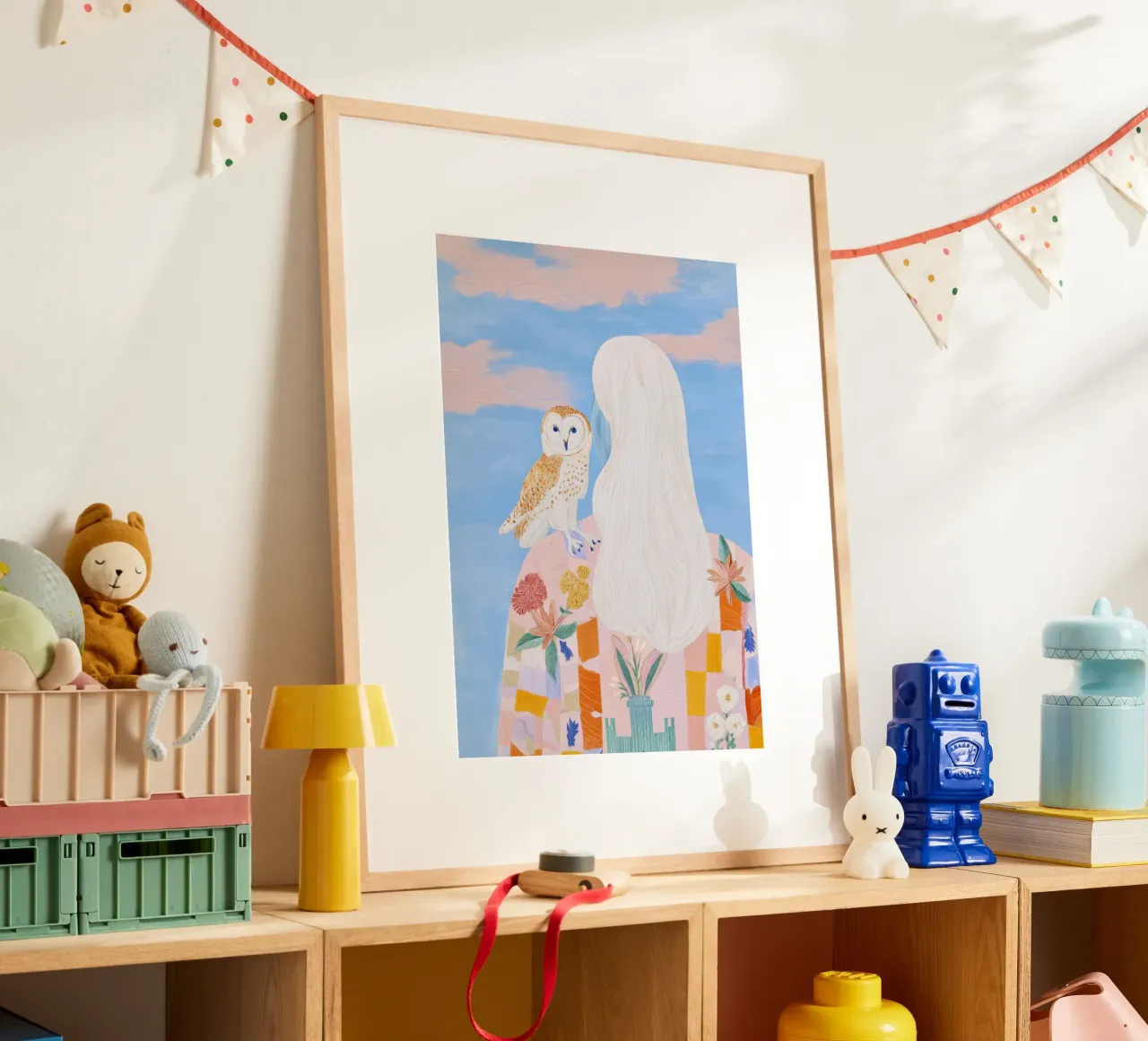 Uil Print, Boho Poster, Abstracte Vrouw Illustratie poster van Boheme