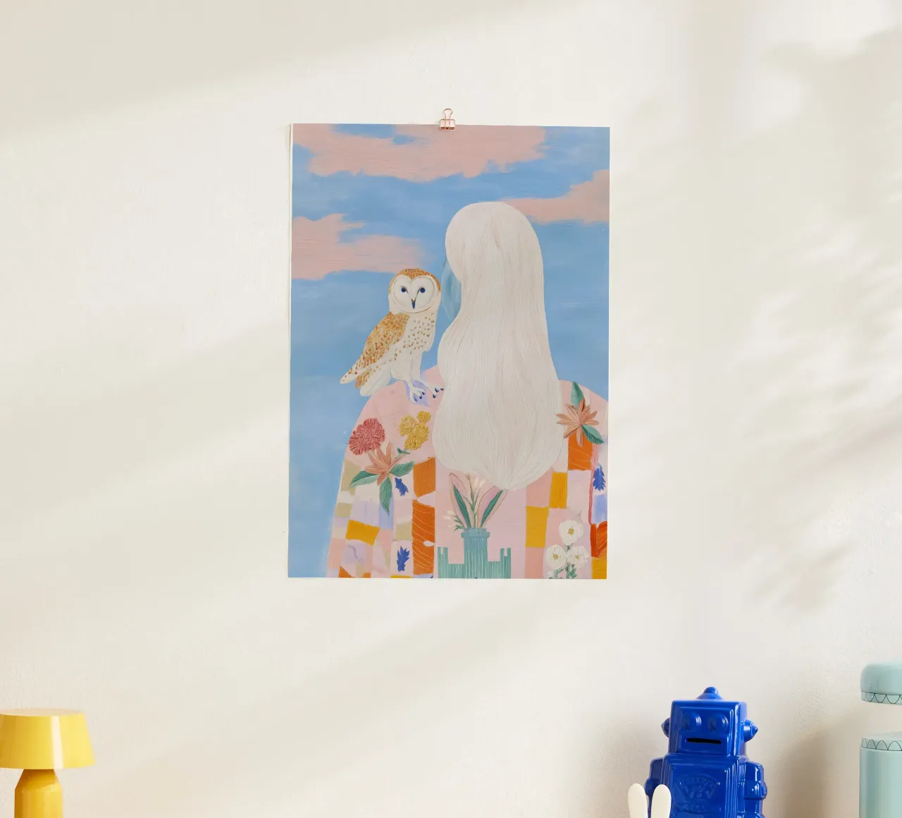 Uil Print, Boho Poster, Abstracte Vrouw Illustratie poster van Boheme