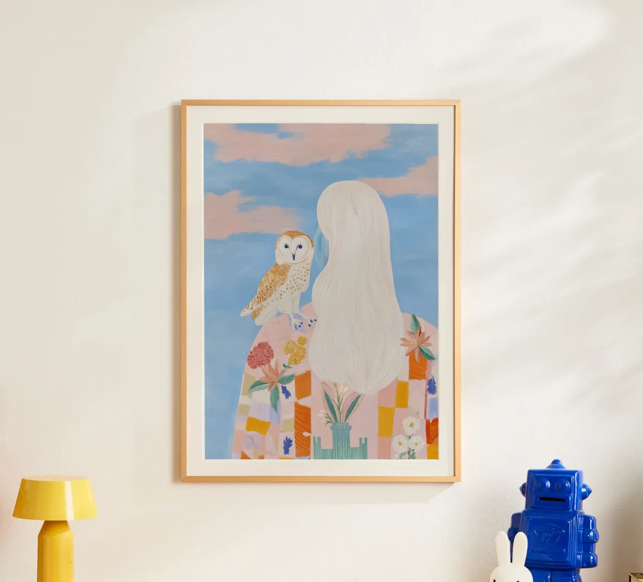 Uil Print, Boho Poster, Abstracte Vrouw Illustratie poster van Boheme