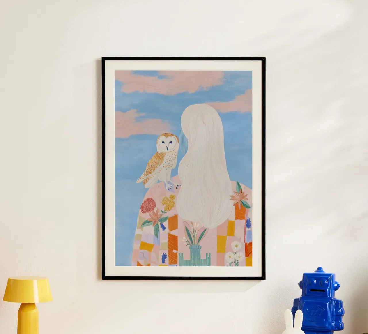 Uil Print, Boho Poster, Abstracte Vrouw Illustratie poster van Boheme