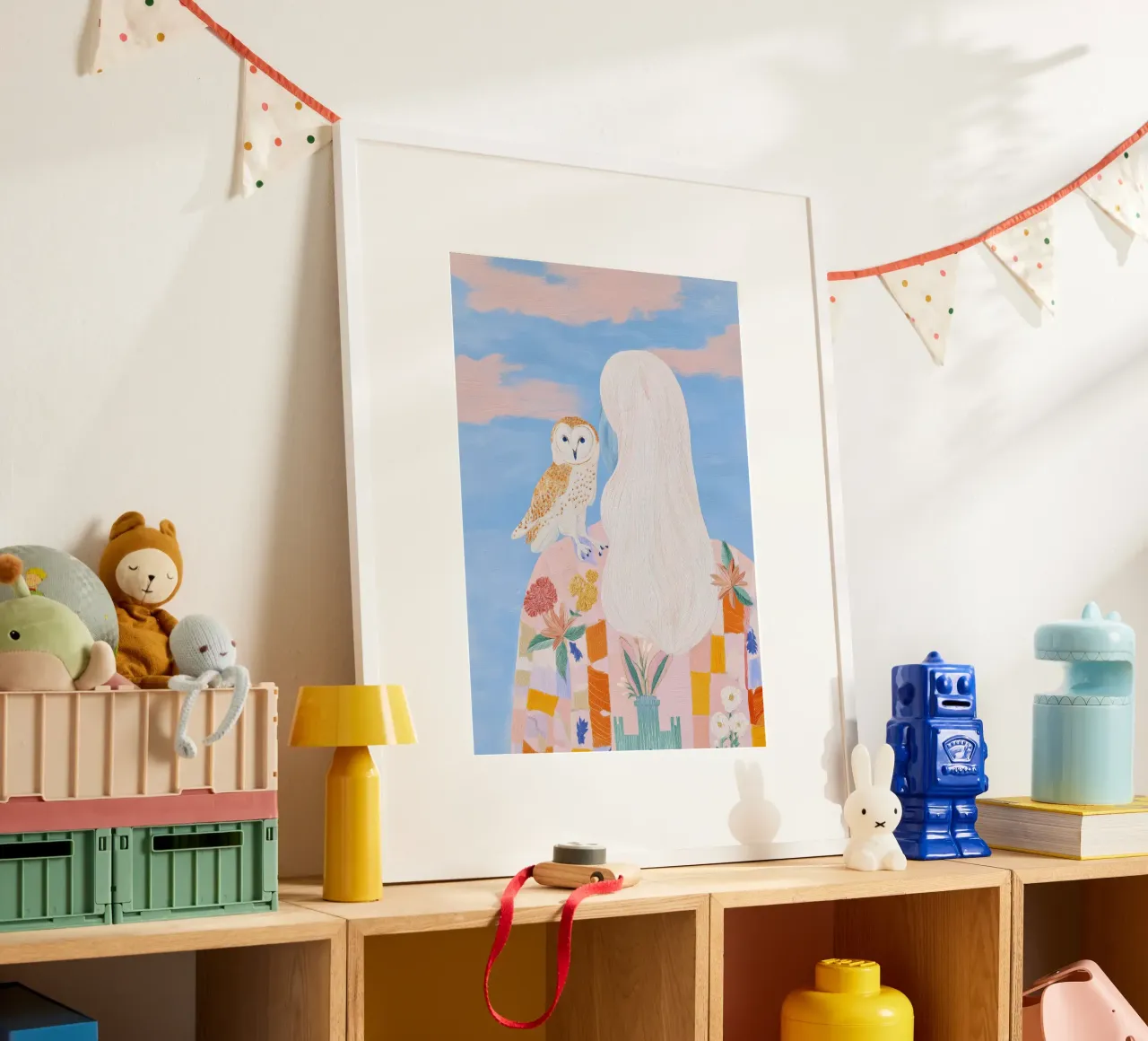 Uil Print, Boho Poster, Abstracte Vrouw Illustratie poster van Boheme