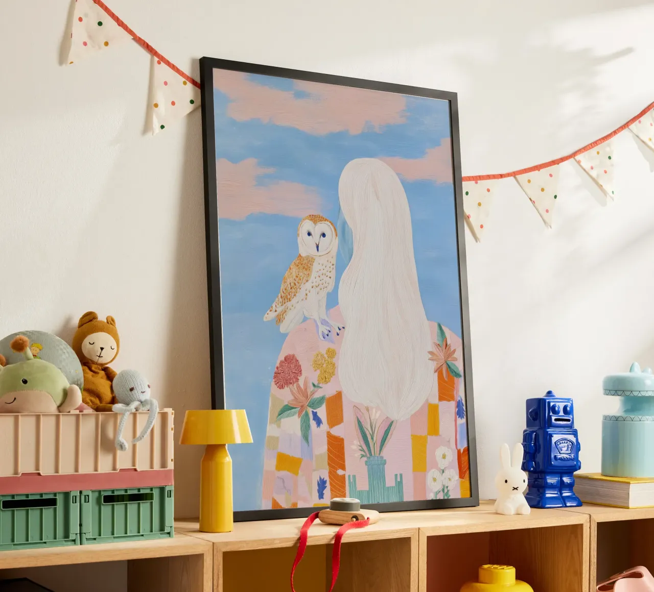 Uil Print, Boho Poster, Abstracte Vrouw Illustratie poster van Boheme