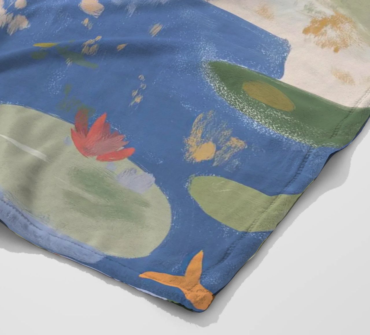 Lily Pond, Boho Abstract Print, Colourful Modern Wall Art fleece blanket by Boheme