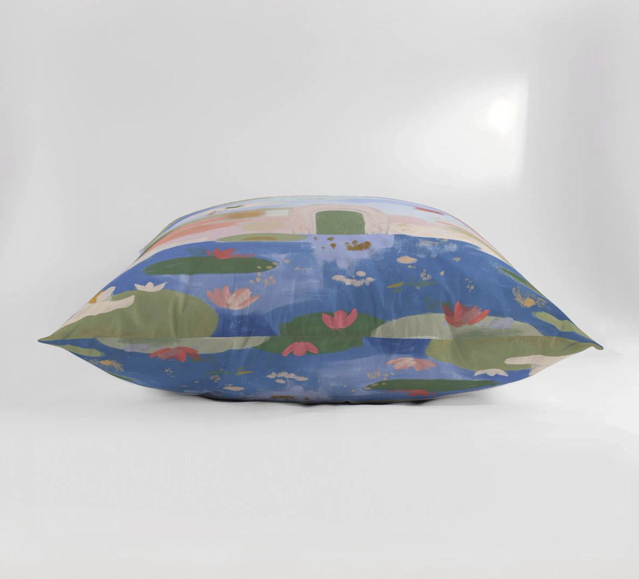 Lily Pond, Boho Abstract Print, Colourful Modern Wall Art decorative cushion by Boheme
