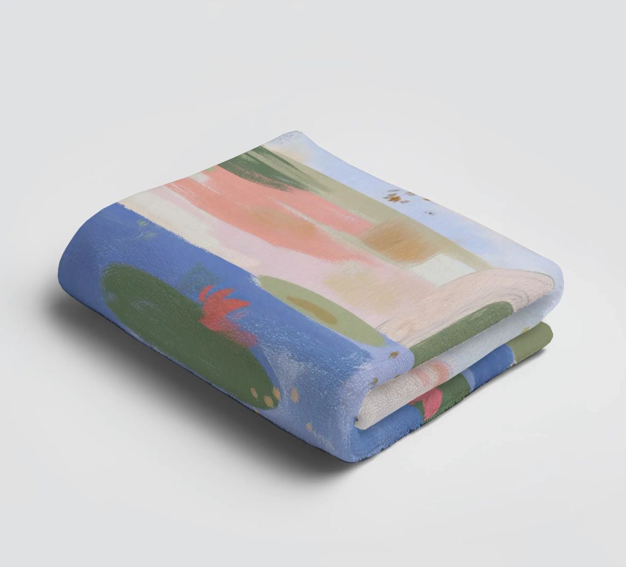 Lily Pond, Boho Abstract Print, Colourful Modern Wall Art towel by Boheme
