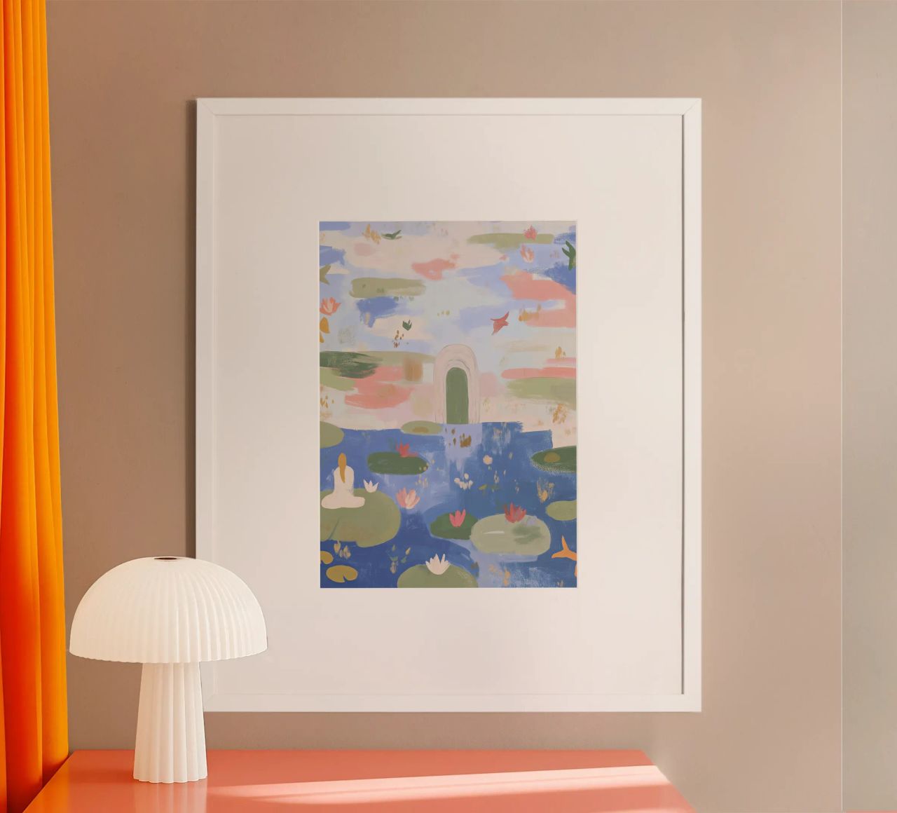 Seerosenteich, Boho Abstrakt Druck, Bunte Moderne Wandkunst Poster von Boheme