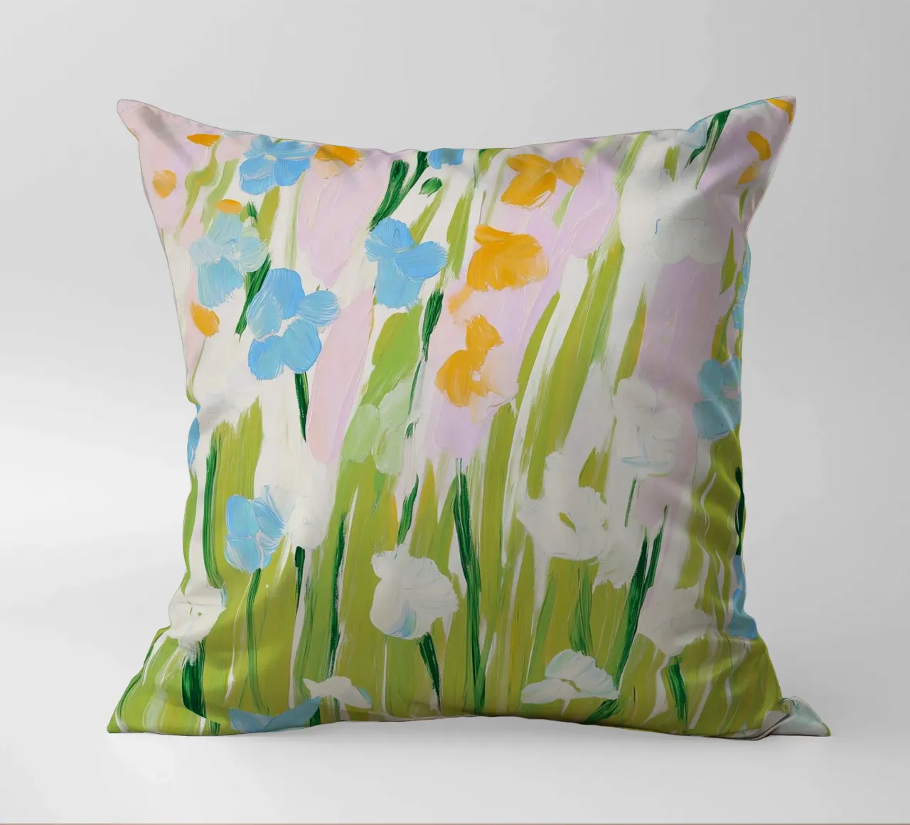 Wildflowers, Flower Print, Abstract Floral Art decorative cushion by Boheme