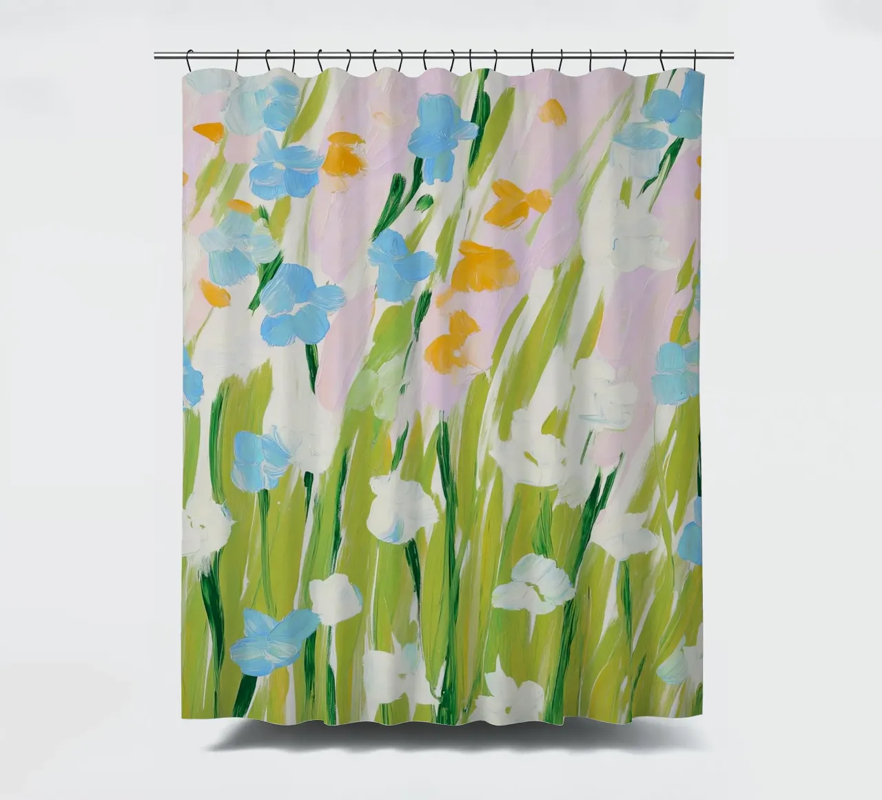 Wilde bloemen, Bloemenprint, Abstracte Bloemsierkunst douchegordijn van Boheme