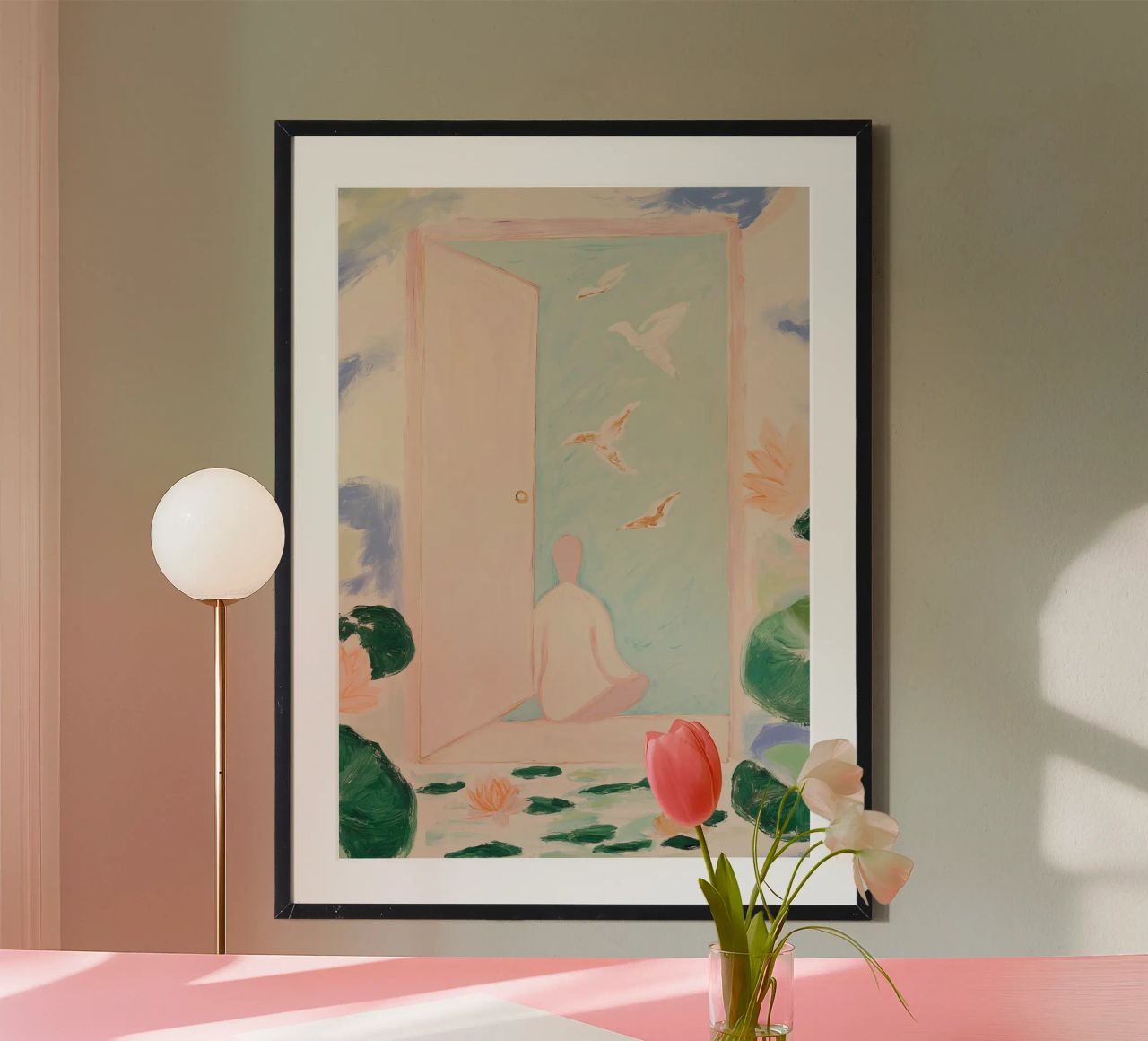 Morgenmeditation, Abstraktes Poster, Moderne Illustration Poster von Boheme