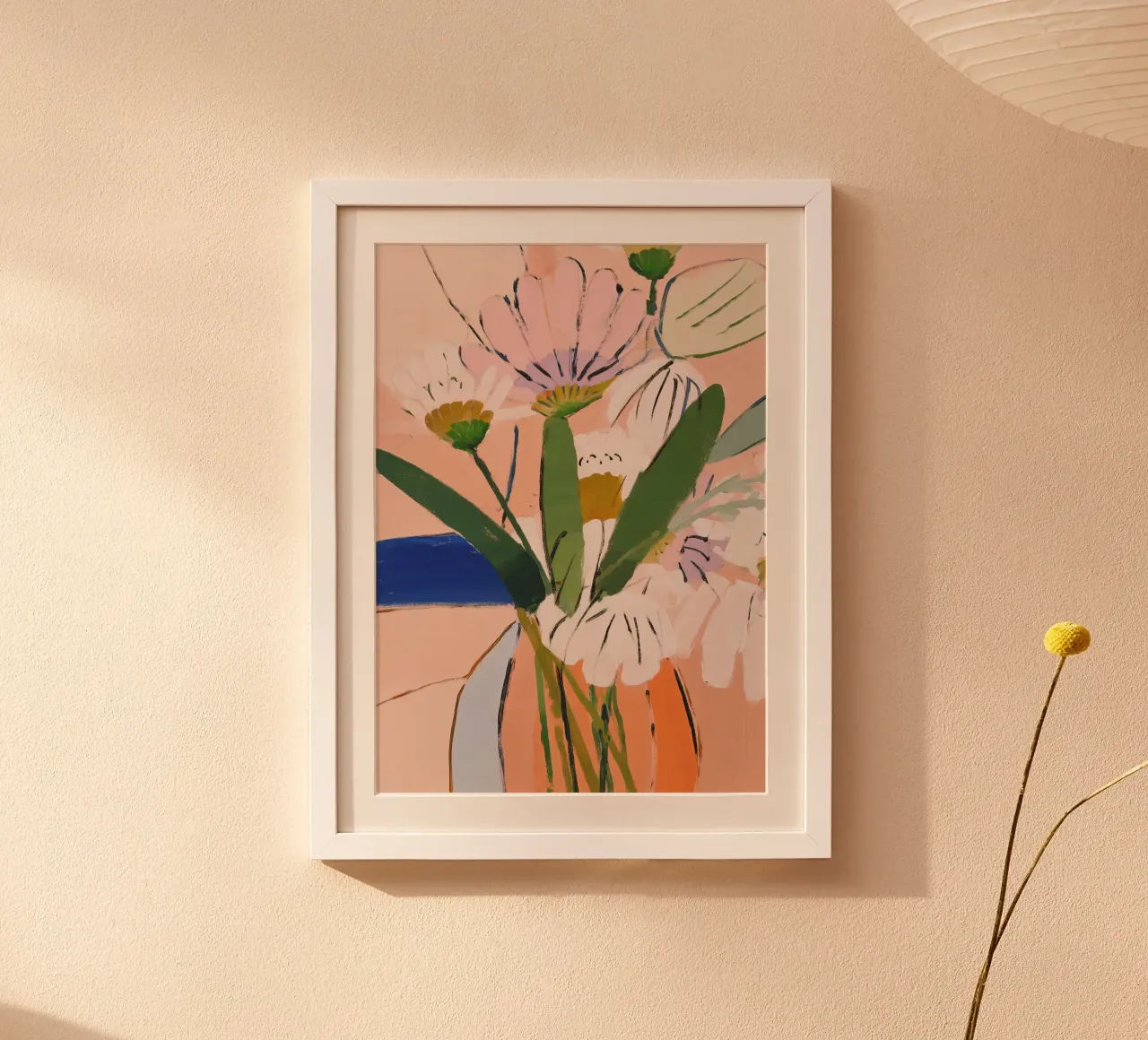 Abstrakte Blumen, Bunte Kunstdrucke, Moderne Blumenkunst Hahnemühle von Boheme