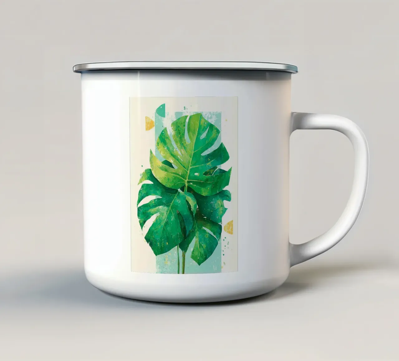 Leaves Tropical D tazza in smalto da Mateo