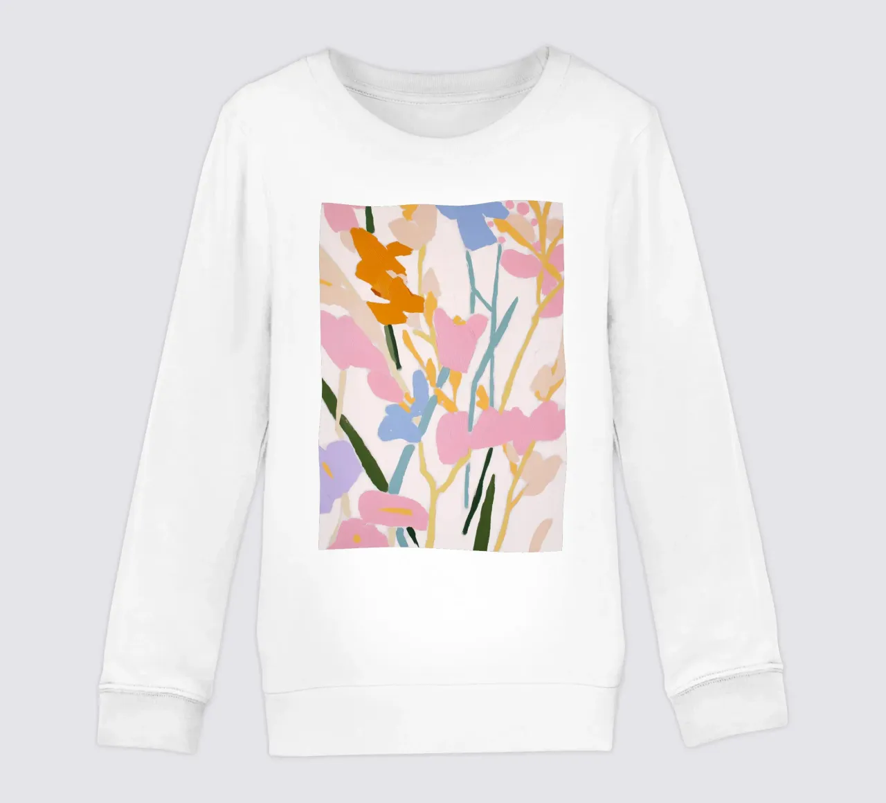 Flower abstract, colorful art prints, abstract floral Print kids sweatshirt by Boheme