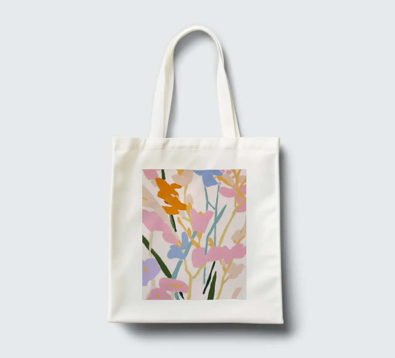 Blume abstrakt, farbenfrohe Kunstdrucke, abstrakter Blumendruck Jutebeutel von Boheme