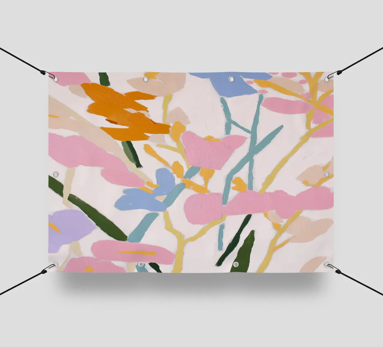 Blume abstrakt, farbenfrohe Kunstdrucke, abstrakter Blumendruck PVC Plane von Boheme