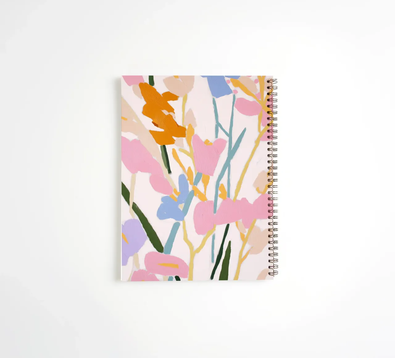 Flower abstract, colorful art prints, abstract floral Print spiral notebook by Boheme