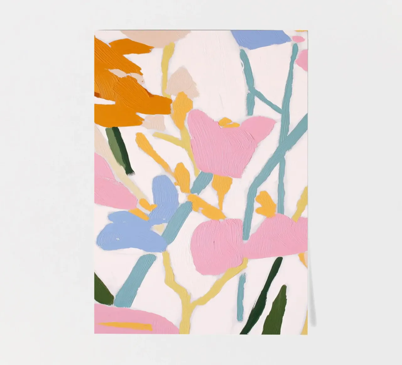 Blume abstrakt, farbenfrohe Kunstdrucke, abstrakter Blumendruck Stickerbogen von Boheme