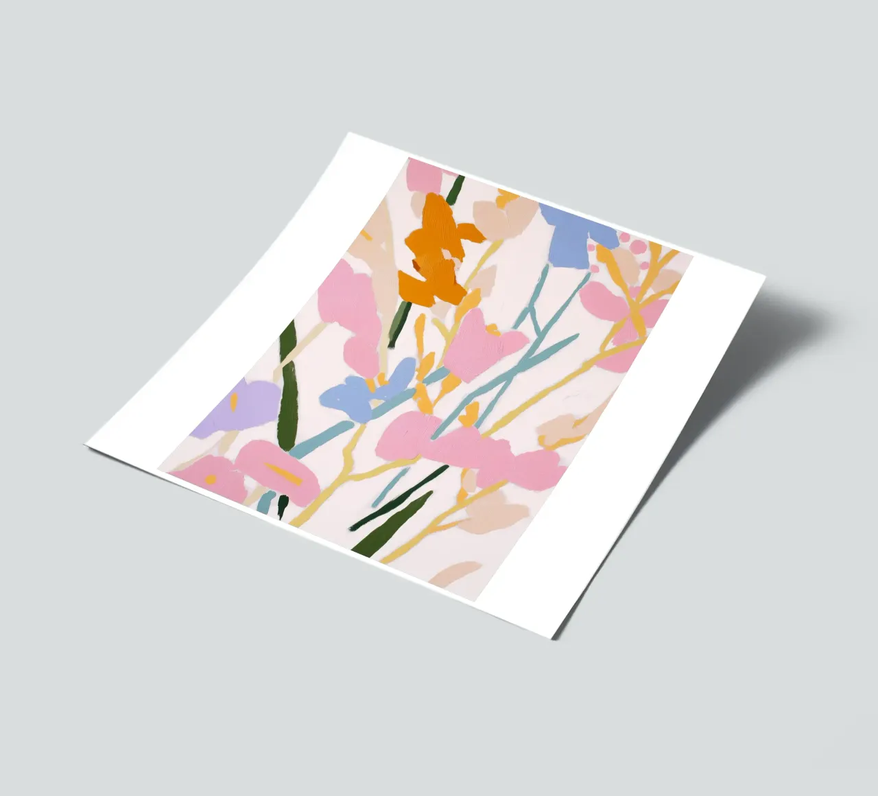 Blume abstrakt, farbenfrohe Kunstdrucke, abstrakter Blumendruck Stickerbogen von Boheme
