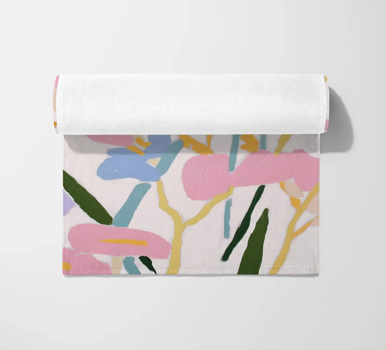 Flower abstract, colorful art prints, abstract floral Print beach towel by Boheme