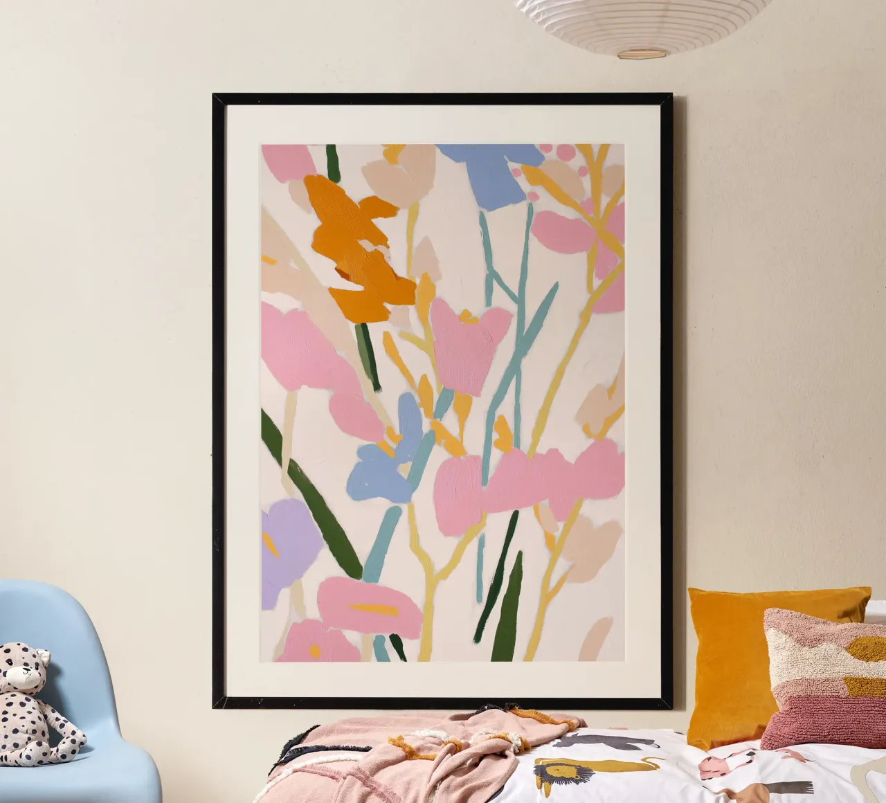 Blume abstrakt, farbenfrohe Kunstdrucke, abstrakter Blumendruck Hahnemühle von Boheme