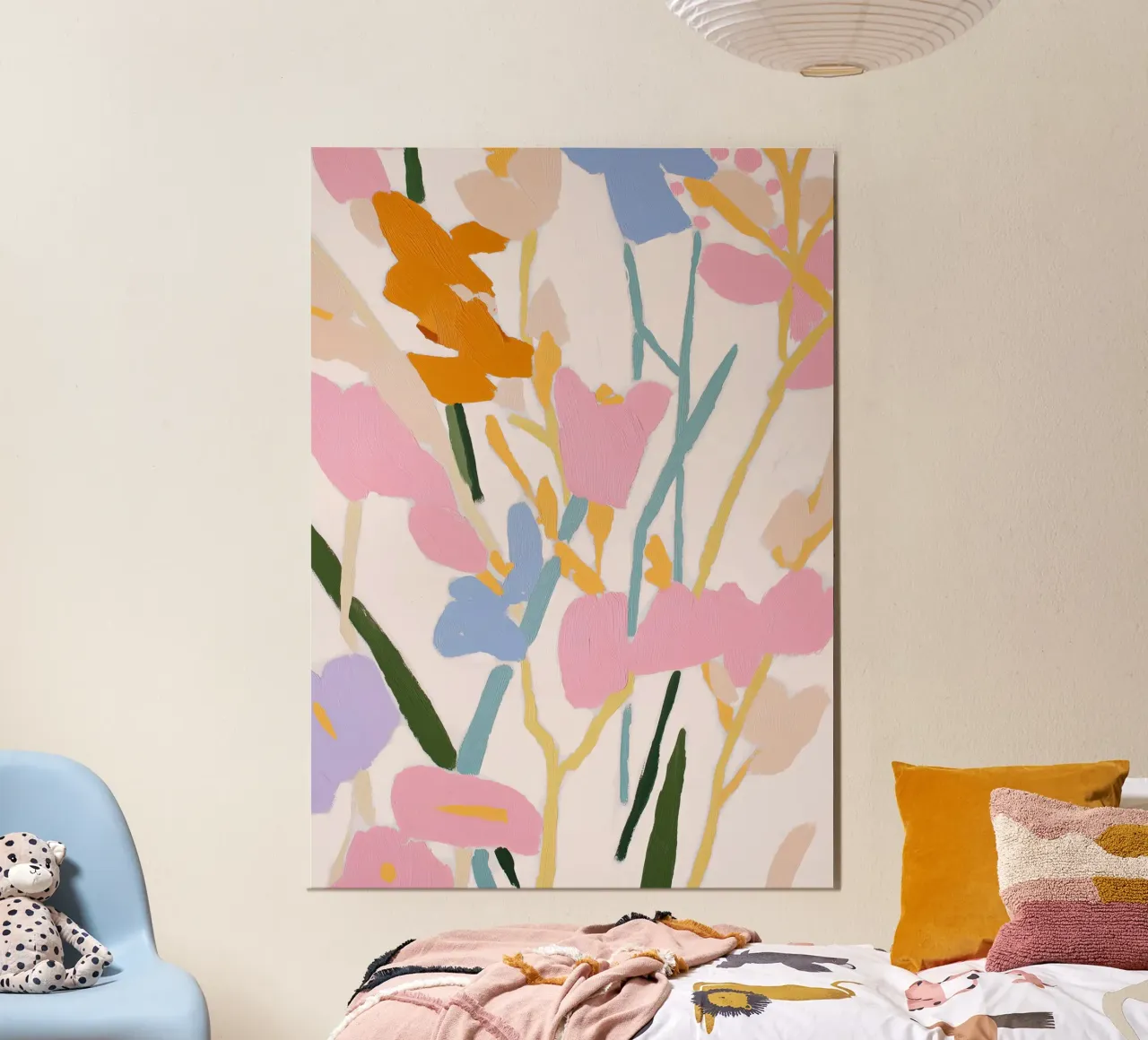 Blume abstrakt, farbenfrohe Kunstdrucke, abstrakter Blumendruck Hahnemühle von Boheme
