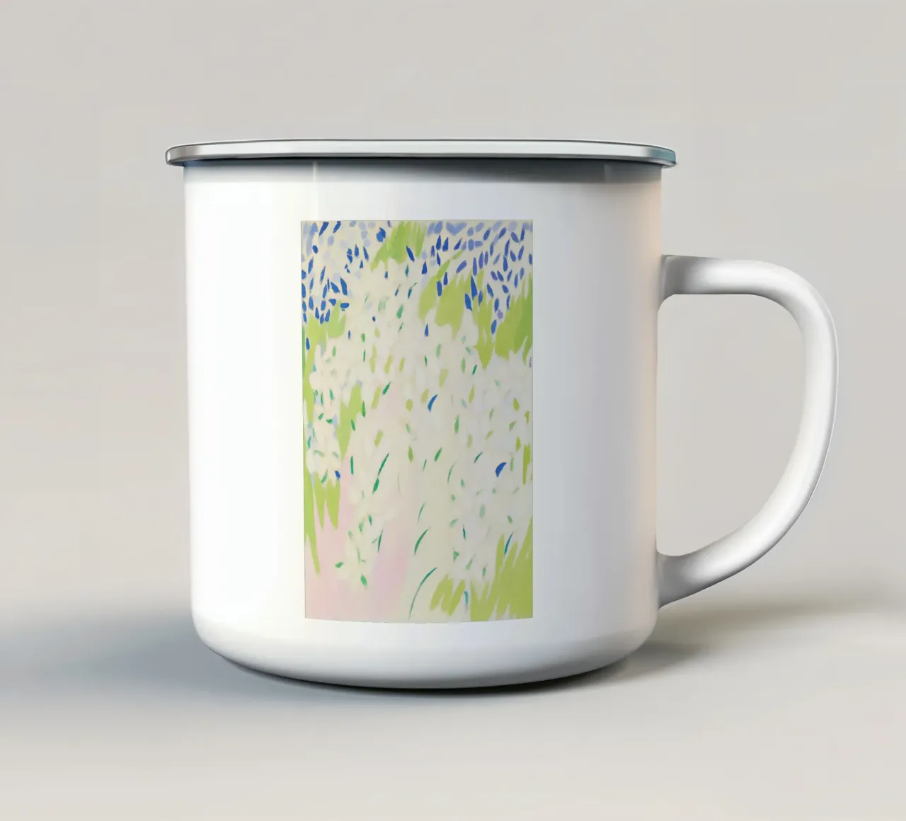 Wilde bloemenprint, bloemsierkunst, bloemenprint, bloemsierkunst emaille mok van Boheme
