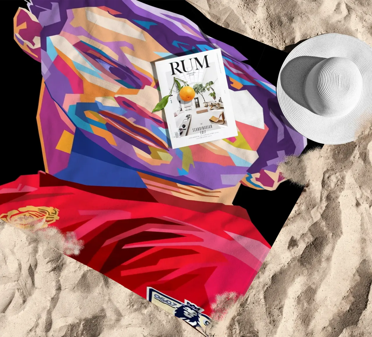 Iconic Football - Ryan Giggs beach towel by Hantamrata