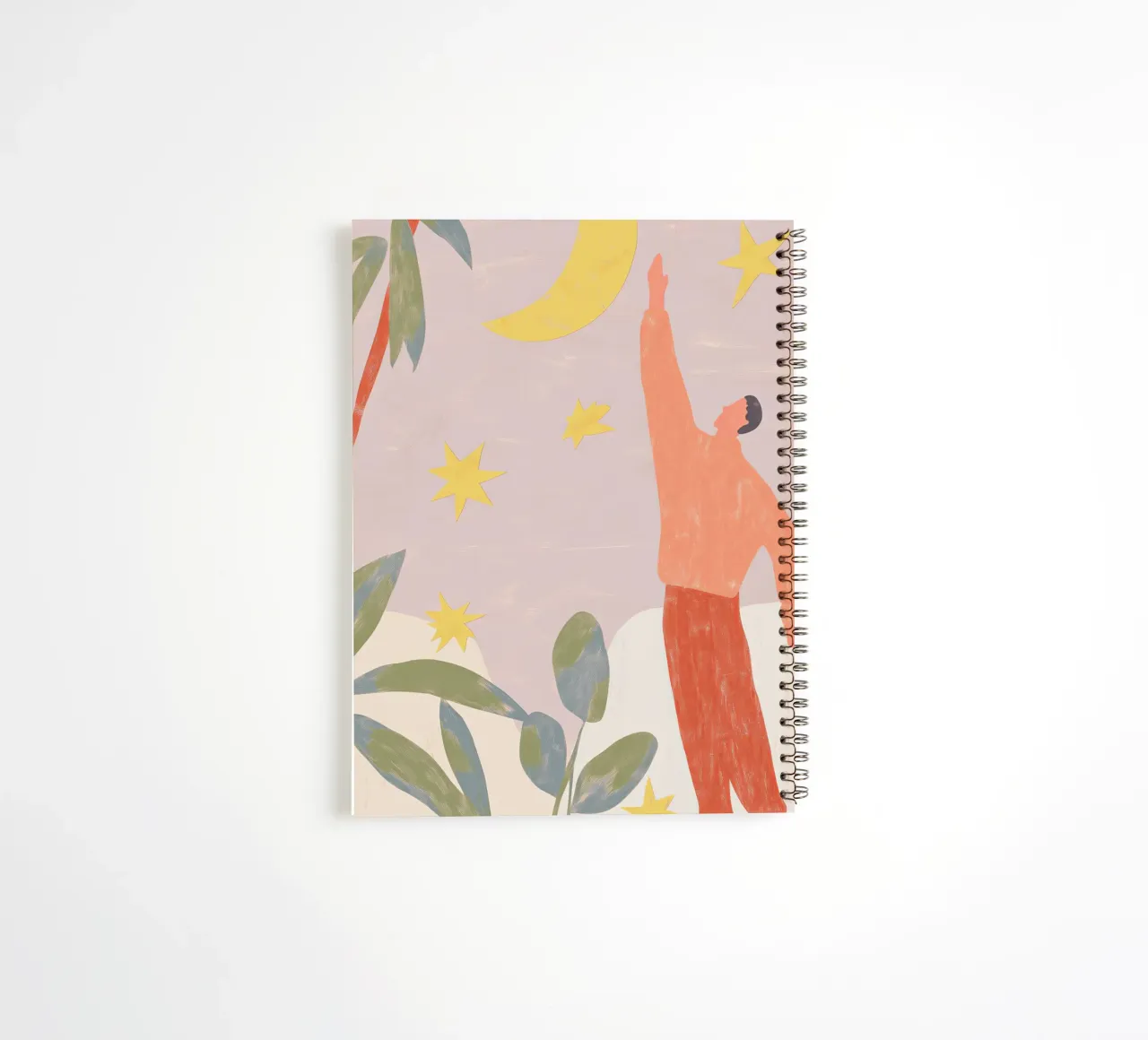 Reach for the Stars, Celestial Print, Abstract Poster spiral notebook by Boheme