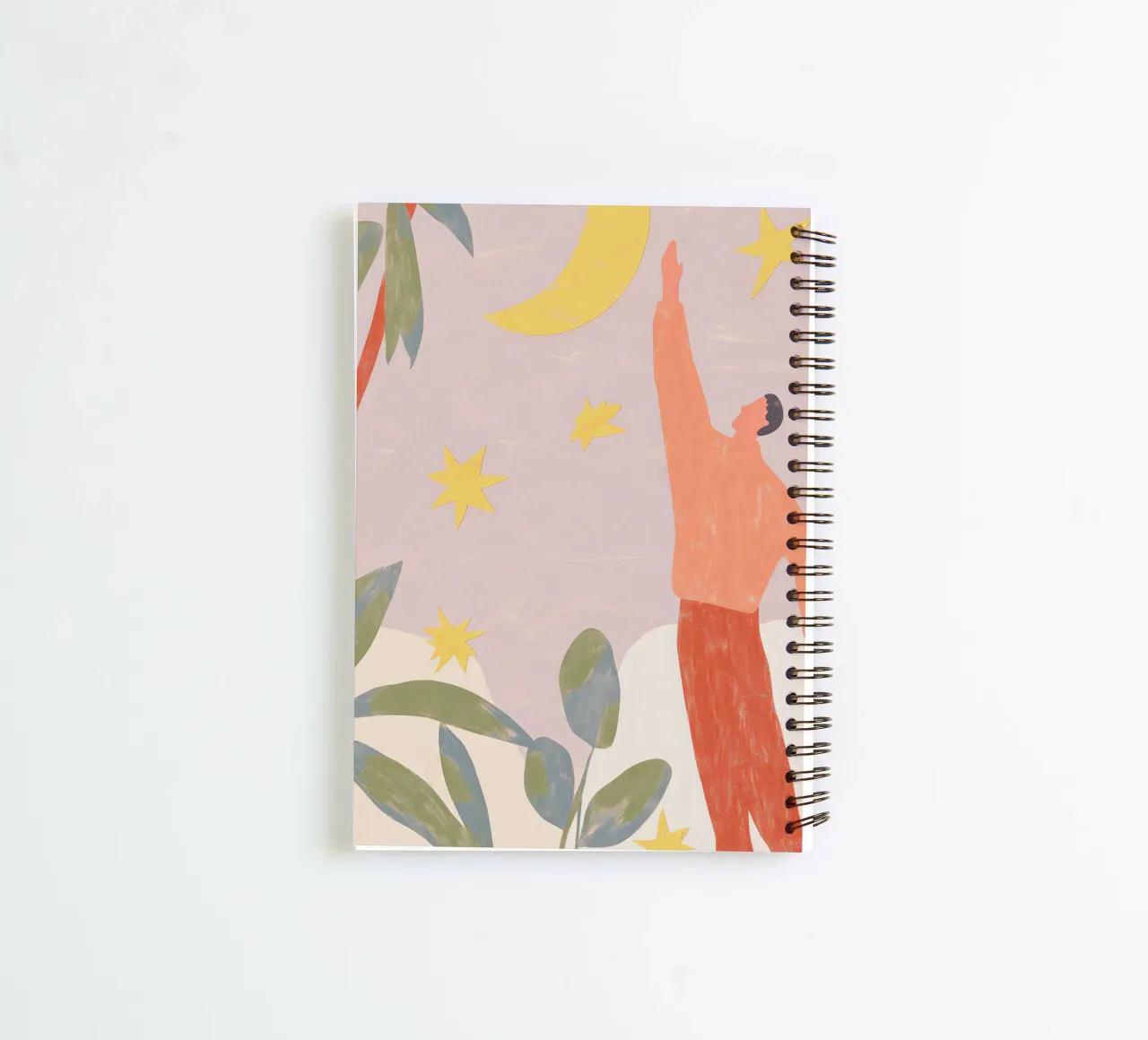 Reach for the Stars, Celestial Print, Abstract Poster spiral notebook by Boheme