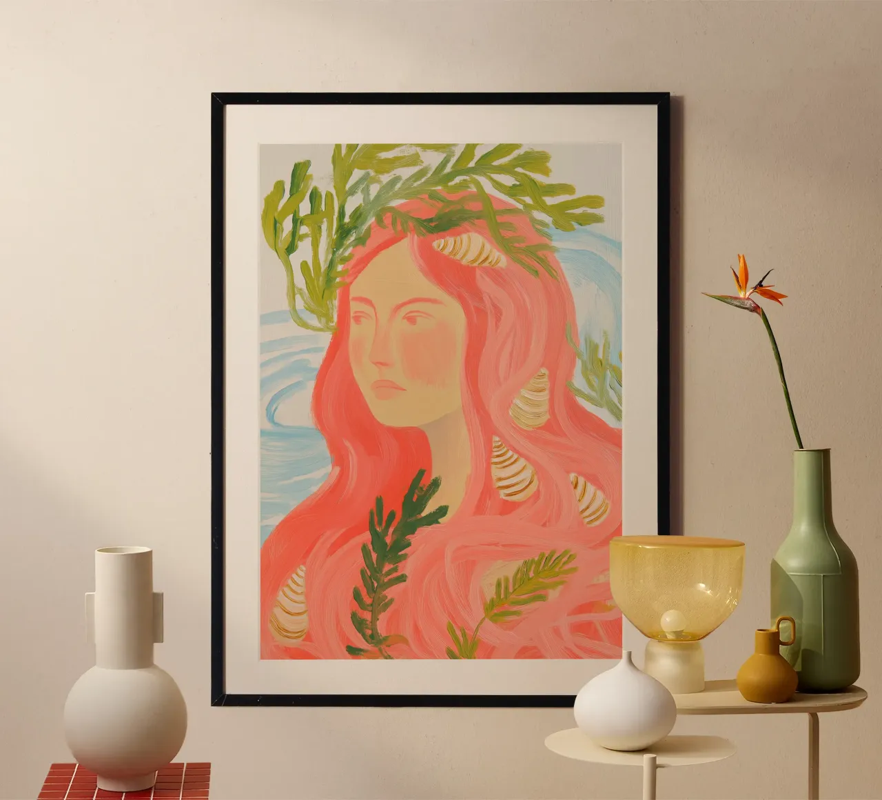 Meerjungfrau Druck, Ozean Poster, Abstrakte Frau Kunst Poster von Boheme