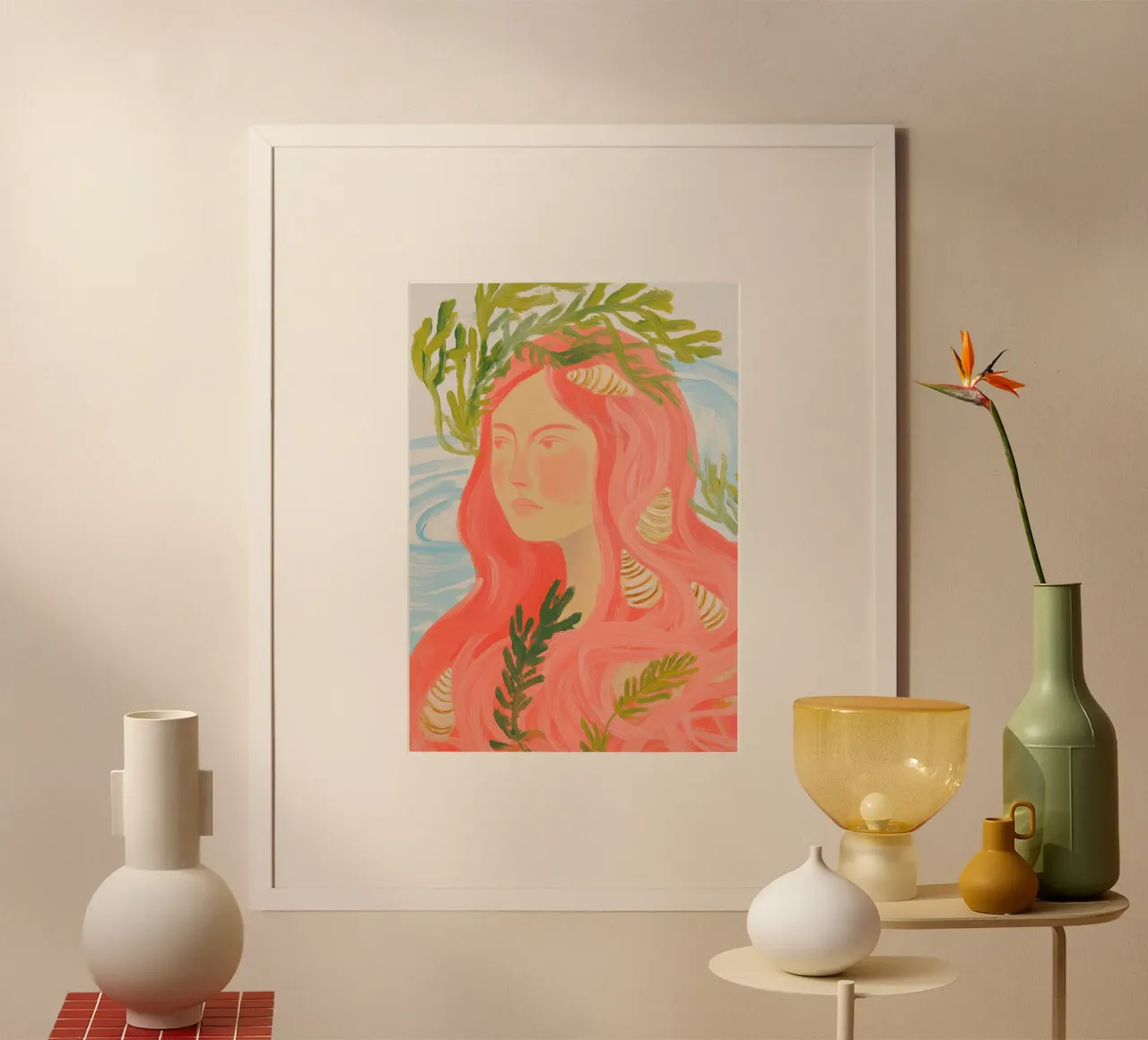 Meerjungfrau Druck, Ozean Poster, Abstrakte Frau Kunst Poster von Boheme