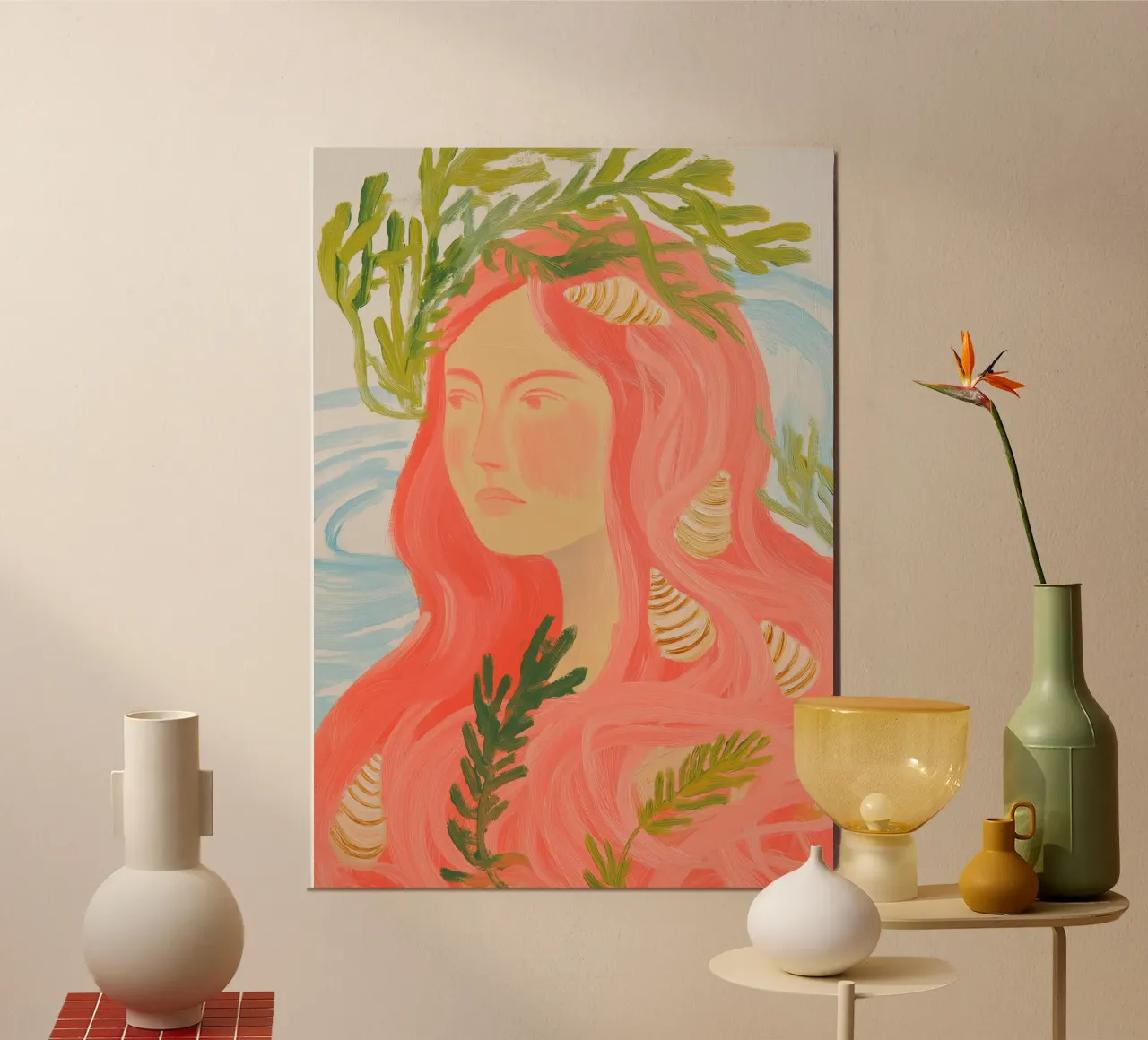 Meerjungfrau Druck, Ozean Poster, Abstrakte Frau Kunst Poster von Boheme