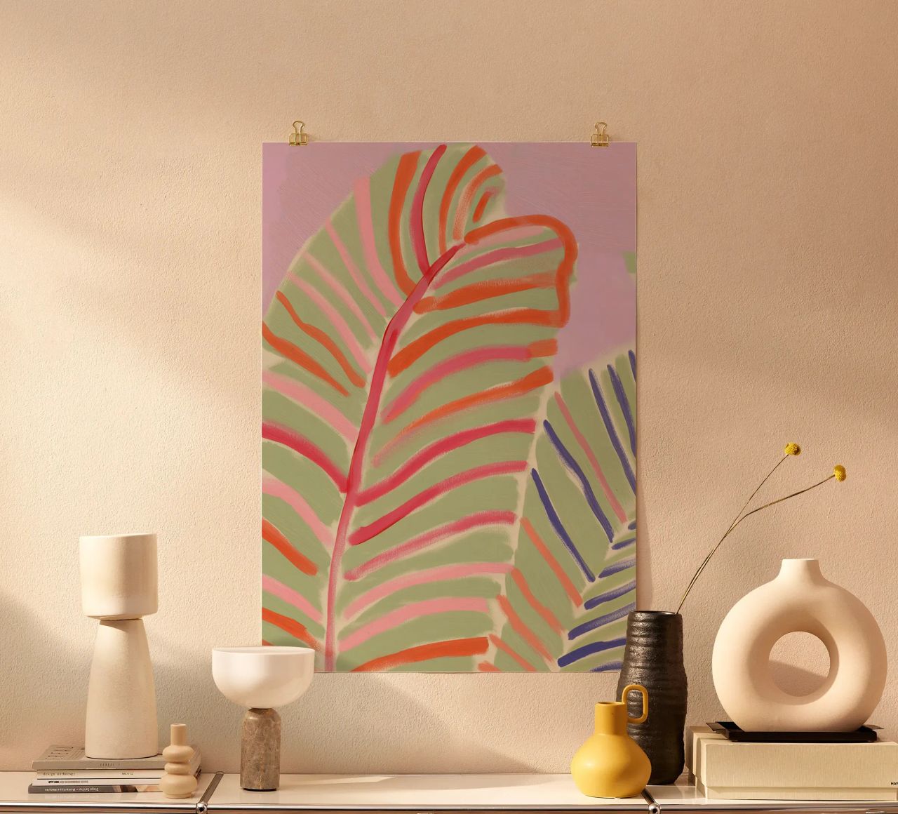Botanischer Palmen-Druck, Lebendige Wandkunst, Natur-Druck Poster von Boheme